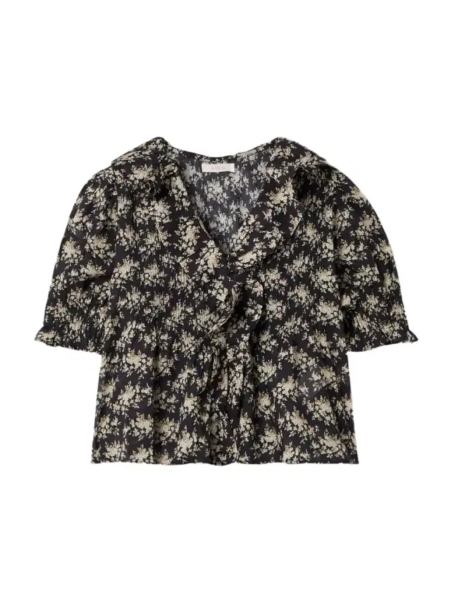 Henri Ruffled Pintucked Floral-print Organic Cotton-voile Top