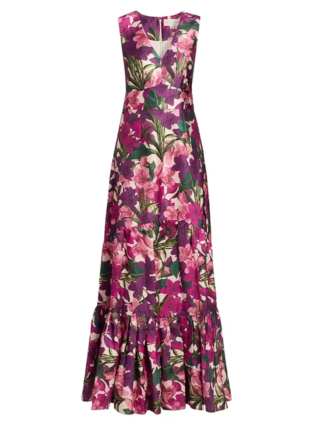 SACHIN BABI Women's Rori Floral Tiered Gown - Casa Blanca Lillies
