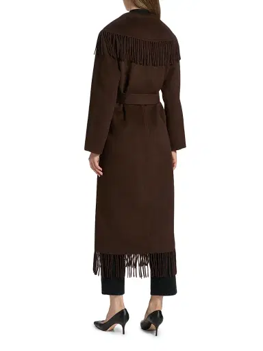 Simkhai Women's Carrie Fringed Longline Coat - Chocolate - Size XL | Thumbnail 5 Simkhai Women's Carrie Fringed Longline Coat - Chocolate - Size XL | Thumbnail 5