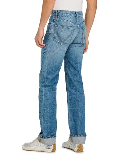 Bottega Veneta Men's Vintage Indigo-Washed Suede-Pocket Jeans - Medium Blue - Size 40 | Thumbnail 4 Bottega Veneta Men's Vintage Indigo-Washed Suede-Pocket Jeans - Medium Blue - Size 40 | Thumbnail 4