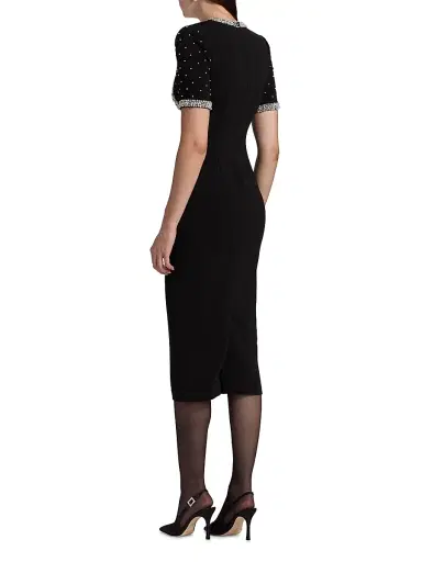 Badgley Mischka Women's Embellished Bolero Cocktail Dress - Black | Thumbnail 5