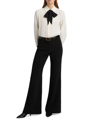 Nili Lotan Women's Effy Flared Pants - Black | Thumbnail 2 Nili Lotan Women's Effy Flared Pants - Black | Thumbnail 2