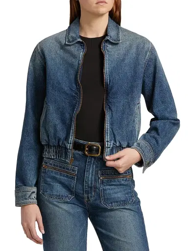 Nili Lotan Women's Najac Denim Jacket - Simon Wash | Thumbnail 3 Nili Lotan Women's Najac Denim Jacket - Simon Wash | Thumbnail 3