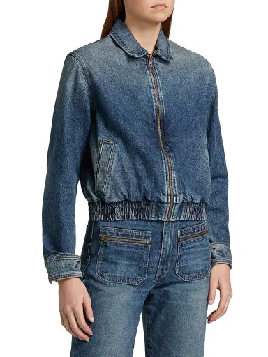 Nili Lotan Women's Najac Denim Jacket - Simon Wash | Thumbnail 4 Nili Lotan Women's Najac Denim Jacket - Simon Wash | Thumbnail 4