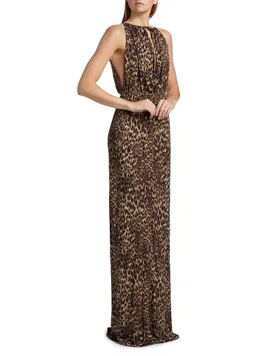 Nili Lotan Women's Vesper Leopard Print Maxi Dress | Thumbnail 4 Nili Lotan Women's Vesper Leopard Print Maxi Dress | Thumbnail 4