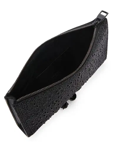 Alexander McQueen Women's Knuckle Embellished Leather Flat Pouch - Black | Thumbnail 5