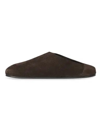 The Row Women's Hudson Suede Mules - Lacquer Brown | Thumbnail 3 The Row Women's Hudson Suede Mules - Lacquer Brown | Thumbnail 3