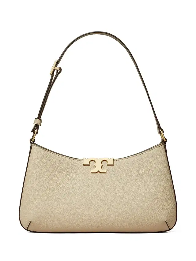 Tory Burch Women's Eleanor Soft Slim Pebbled Leather Shoulder Bag - Light Stone