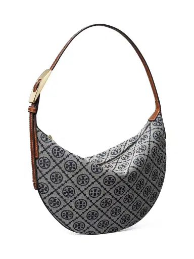 Tory Burch Women's T Monogram Printed Hobo Bag - Tory Navy | Thumbnail 4 Tory Burch Women's T Monogram Printed Hobo Bag - Tory Navy | Thumbnail 4
