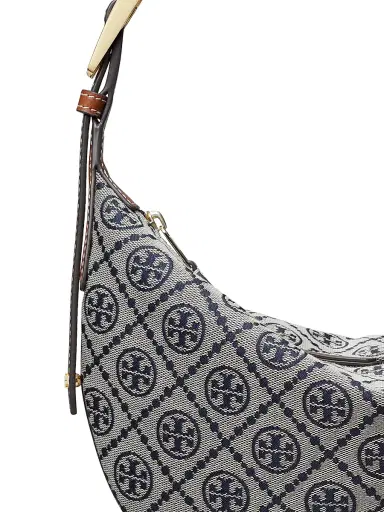 Tory Burch Women's T Monogram Printed Hobo Bag - Tory Navy | Thumbnail 5 Tory Burch Women's T Monogram Printed Hobo Bag - Tory Navy | Thumbnail 5