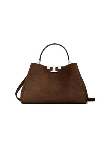 Tory Burch Women's Eleanor Suede Satchel - Dark Cocoa | Thumbnail 1
