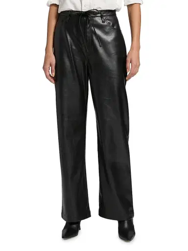 rag & bone Women's Phoebe Faux-Leather Drawcord Pants | Thumbnail 3