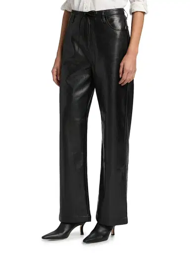 rag & bone Women's Phoebe Faux-Leather Drawcord Pants | Thumbnail 4
