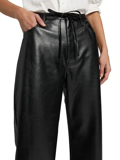 rag & bone Women's Phoebe Faux-Leather Drawcord Pants | Thumbnail 6