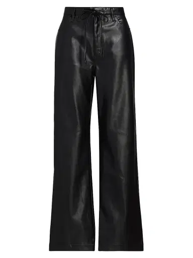 rag & bone Women's Phoebe Faux-Leather Drawcord Pants | Thumbnail 1