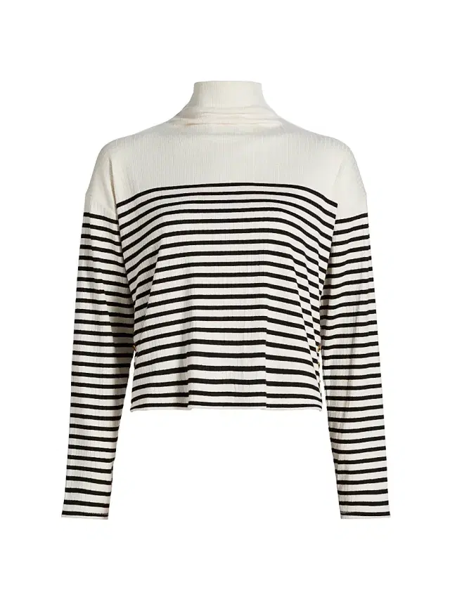 rag & bone Women's The Knit Striped Turtleneck Long-Sleeve Top - Beige Multi