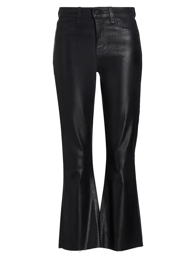L'AGENCE Women's Kendra Coated Crop Flare Jeans - Metro Coated