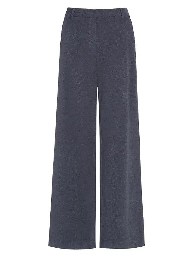 TWP Women's Dylan Cotton-Cashmere Straight-Leg Pants - Charcoal Heather Grey