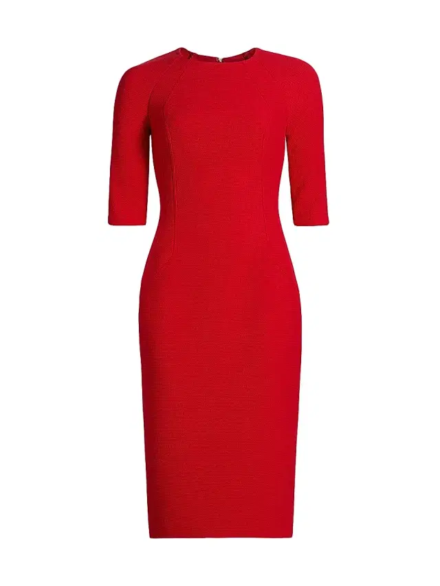 Talbot Runhof Women's Seamed Sheath Cocktail Dress - Scarlet