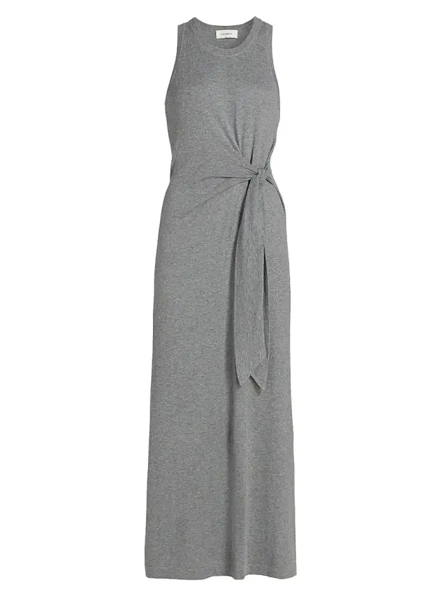 Lisa Yang Women's Deep Cloud Cotton-Cashmere Tie-Waist Maxi-Dress - Deep Cloud
