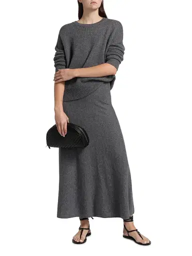 Lisa Yang Women's Flared Cashmere Maxi Skirt - Graphite - Size Small | Thumbnail 2 Lisa Yang Women's Flared Cashmere Maxi Skirt - Graphite - Size Small | Thumbnail 2