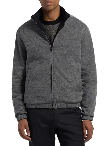 Saks Fifth Avenue Men's Reversible Cotton-Blend Bomber Jacket - Black - Size XXL | Thumbnail 6