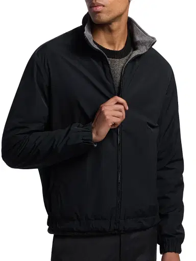 Saks Fifth Avenue Men's Reversible Cotton-Blend Bomber Jacket - Black - Size XXL | Thumbnail 7