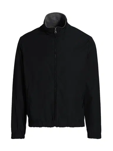 Saks Fifth Avenue Men's Reversible Cotton-Blend Bomber Jacket - Black - Size XXL | Thumbnail 1