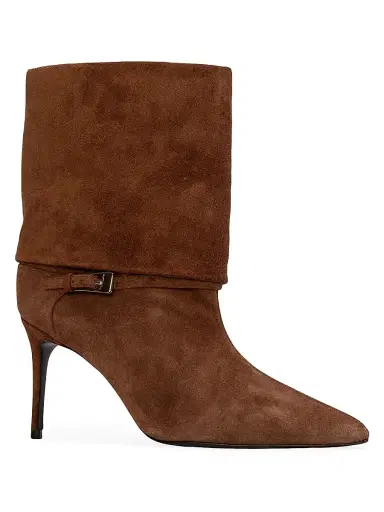 Black Suede Studio Women's Simone 80MM Suede Boots - Brownie Suede | Thumbnail 2 Black Suede Studio Women's Simone 80MM Suede Boots - Brownie Suede | Thumbnail 2