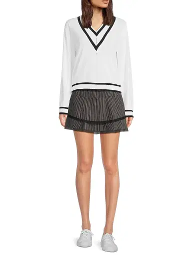 Lucky in Love Women's Stripe It Up High-Waist Pinstripe Skort | Thumbnail 2 Lucky in Love Women's Stripe It Up High-Waist Pinstripe Skort | Thumbnail 2