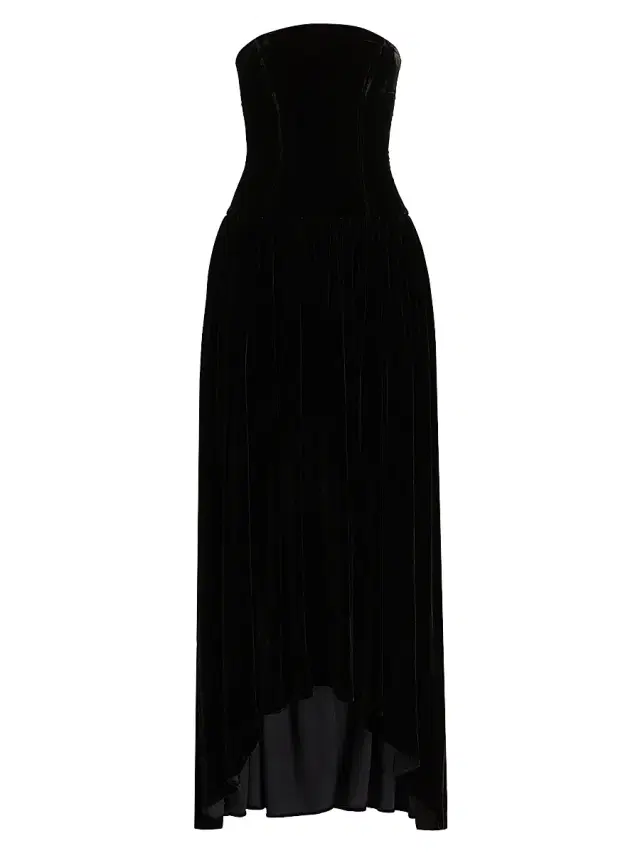 Women's Nayara Velvet High-Low Midi-Dress - Black