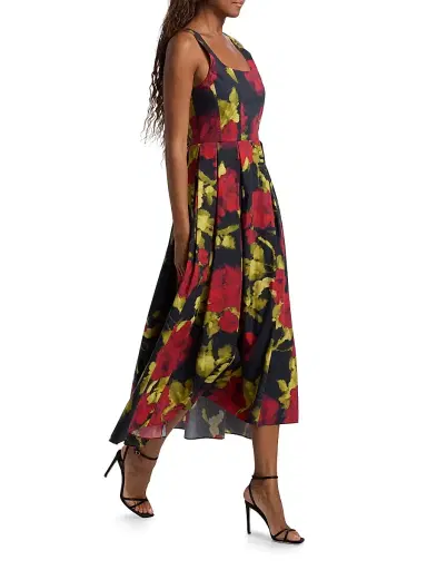 AZEEZA Women's Aishani Floral Poplin Midi-Dress - Red Rose - Size Medium | Thumbnail 2 AZEEZA Women's Aishani Floral Poplin Midi-Dress - Red Rose - Size Medium | Thumbnail 2