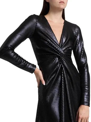 PRABAL GURUNG Women's Embellished Twist-Front Midi-Dress - Black - Size XS | Thumbnail 6 PRABAL GURUNG Women's Embellished Twist-Front Midi-Dress - Black - Size XS | Thumbnail 6
