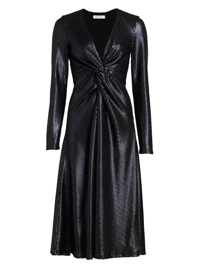 Prabal Gurung Women's Embellished Twist-Front Midi-Dress - Black