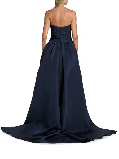 Pamella Roland Women's Draped Faille Strapless Ballgown - Midnight | Thumbnail 5 Pamella Roland Women's Draped Faille Strapless Ballgown - Midnight | Thumbnail 5
