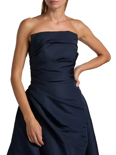 Pamella Roland Women's Draped Faille Strapless Ballgown - Midnight | Thumbnail 6 Pamella Roland Women's Draped Faille Strapless Ballgown - Midnight | Thumbnail 6