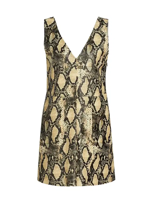 Toccin Women's Malia Snakeskin Faux Leather Shift Dress - Python