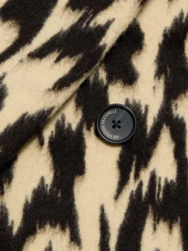 Brandon Maxwell Women's Demi Printed Virgin Wool-Blend Double-Breasted Coat - Abstract Leopard | Thumbnail 8