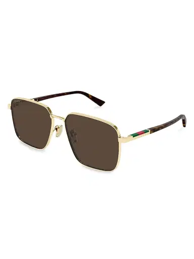 Gucci Women's Subtle Web 60MM Square Sunglasses - Gold Brown | Thumbnail 1 Gucci Women's Subtle Web 60MM Square Sunglasses - Gold Brown | Thumbnail 1