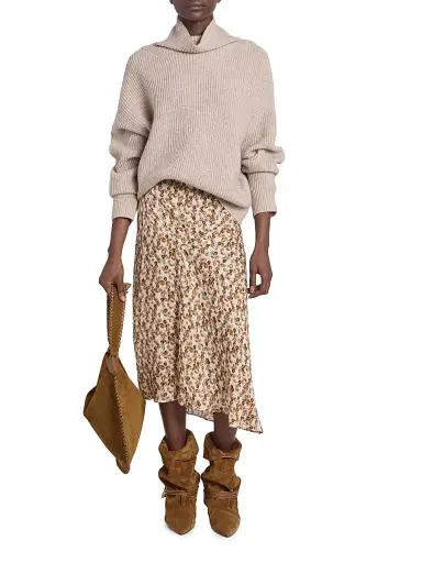 Isabel Marant Women's Brooke Merino Wool-Cashmere Turtleneck Sweater - Beige - Size 12 | Thumbnail 2