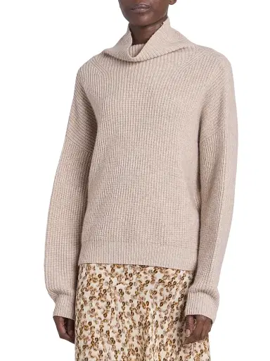 Isabel Marant Women's Brooke Merino Wool-Cashmere Turtleneck Sweater - Beige - Size 12 | Thumbnail 3