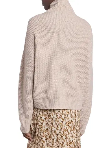 Isabel Marant Women's Brooke Merino Wool-Cashmere Turtleneck Sweater - Beige - Size 12 | Thumbnail 5