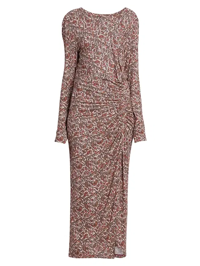 Isabel Marant Étoile Women's Jelina Paisley Stretch-Modal Midi-Dress - Rust