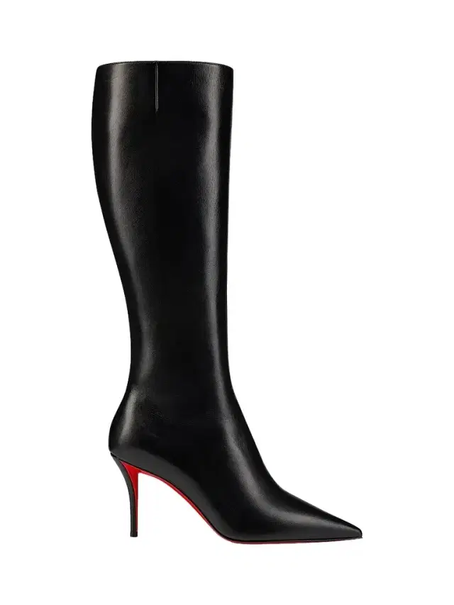 Christian Louboutin Women's Miss Z Botta 80MM Leather Knee High Boots - Black