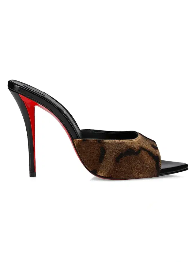 Women's Miss Z 100MM Calf Leather Mule Sandals - Brown
