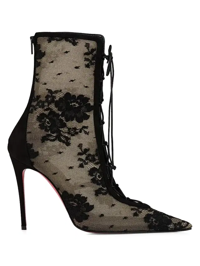 Women's Km 100MM Lace and Leather Boots - Black