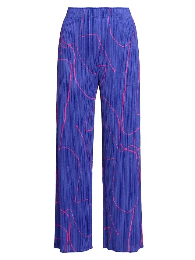 Pleats Please Issey Miyake Women's Pause Plissé Pants - Blue