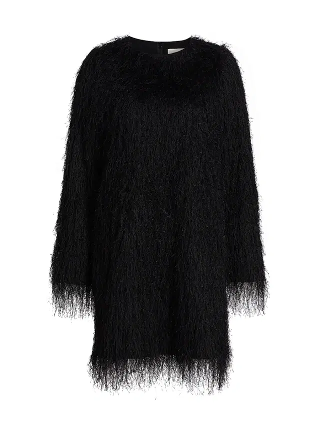 Loulou de Saison Women's Tina Eyelash Fringe Minidress - Black