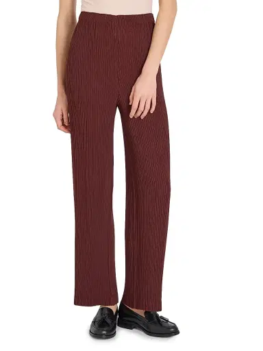 Issey Miyake Women's Hatching Pleated Pants - Dark Brown | Thumbnail 3 Issey Miyake Women's Hatching Pleated Pants - Dark Brown | Thumbnail 3