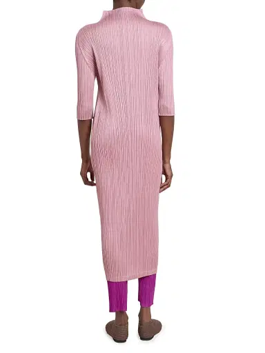 Pleats Please Issey Miyake Women's Monthly Colors: September Pleated Midi-Dress - Rose Pink | Thumbnail 5